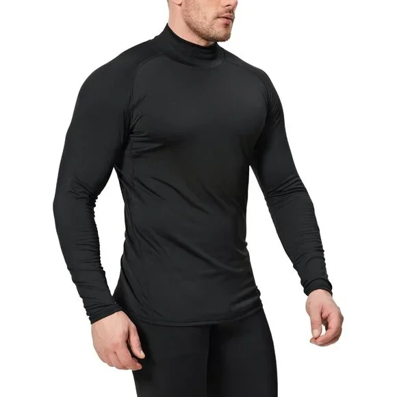 5 Pack Men's Thermal Turtle Mock Neck Shirts Long Sleeve Compression Fleece Line
